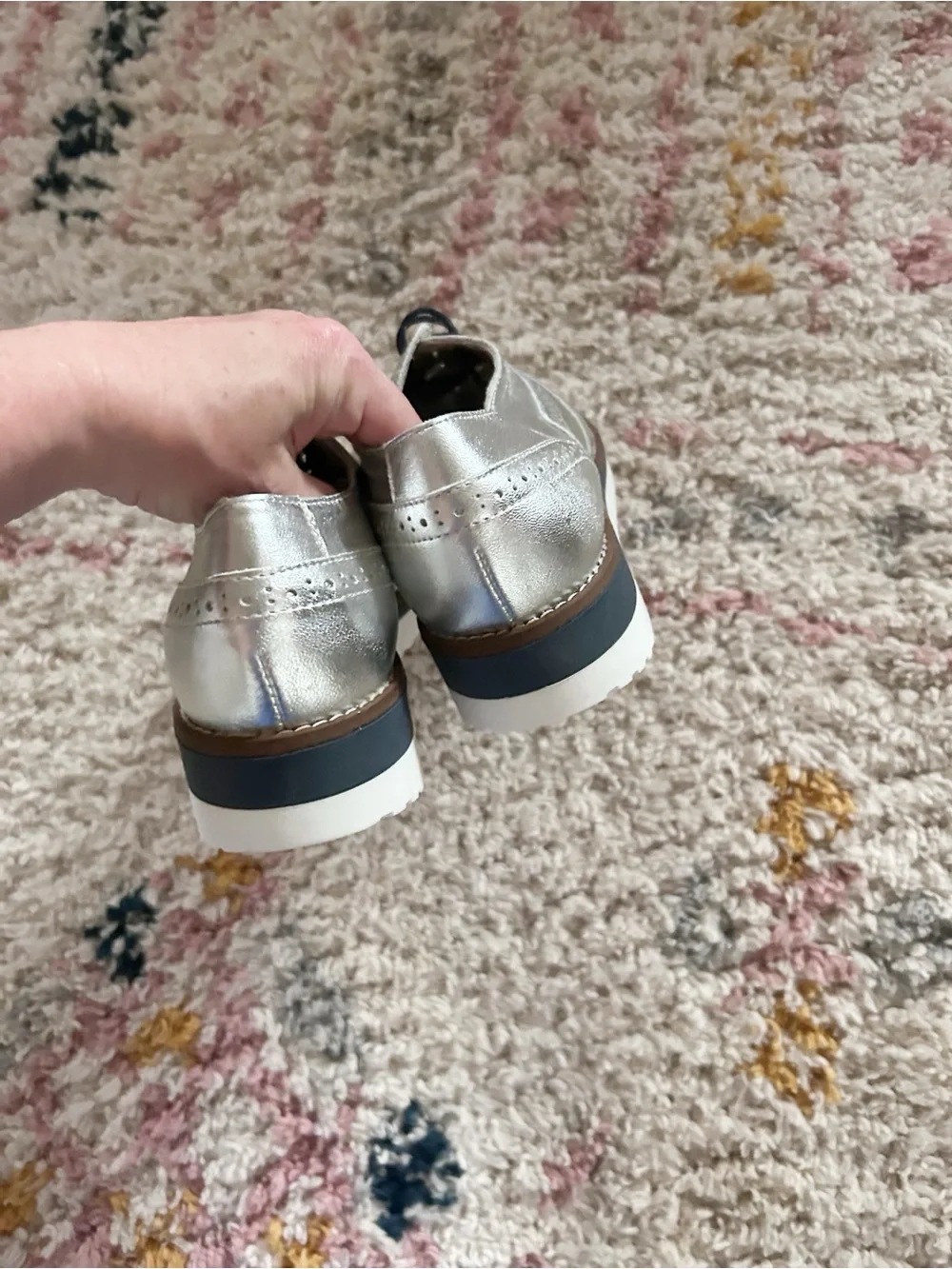 Boden silver loafer